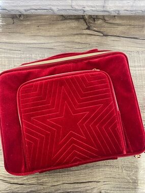 Estee Lauder Red Velvet Star Quilted Cosmetic Case